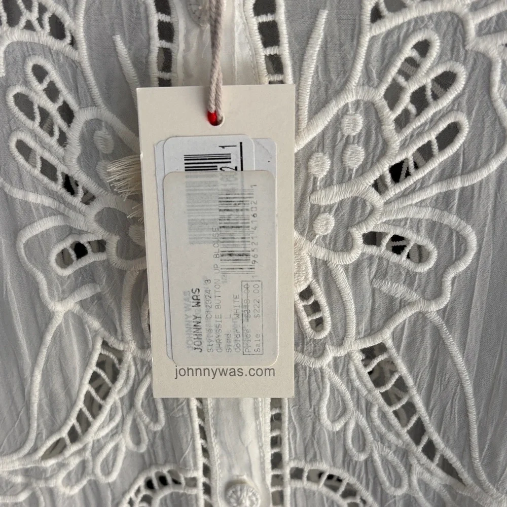 Johnny Was Chryssie button up White Embroidered Blouse - Picture 3 of 9